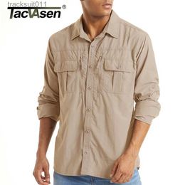 Men's T-Shirts TACVASEN With 2 Chest Zipper Pockets Tactical Shirt Men's Quick Drying Skin Protective Long Sle Shirt Team Work Tops Outdoor L231208