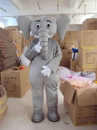 Mascot Costumes Halloween Grey Elephant Mascot Costume High Quality Cartoon Plush Animal Anime Theme Character Adult Size Christmas Carnival Fancy Dress 9TLP