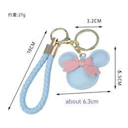 Mouse Design Car Keychain Flower Bag Pendant Charm Jewellery Keyring Holder for Women Men Gift Fashion PU Leather Animal Key Chain Accessories Gift 2023