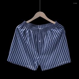 Underpants Men's Underwear Loose Cotton Boxers Panties Home Shorts Hombres Briefs Casual Boxer Sleep Striped Print Pants