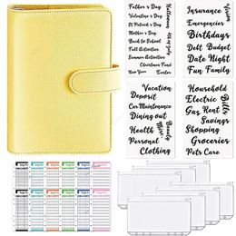 Folder Binder Zipper Money Saving Envelope 6 Hole Budget Planner Notebook Covers Pockets Plastic