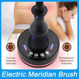 Health Care Vibration Microcurrent Therapy Cellulite Machine Meridian Brush Skin Scraping Massager Electric Body Gua Sha Lymphatic Drainage EMS Infrared Heat