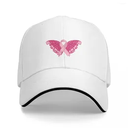 Berets Pink Ribbon Breast Cancer Awareness Cap Fashion Casual Baseball Caps Adjustable Hat Hip Hop Unisex Hats Polychromatic