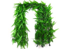 Decorative Flowers Wreaths 50 Strands Artificial Vine Fake Leaves Silk Willow Rattan Wicker Twig For Jungle Party Supplies9769608
