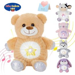 Plush Light - Up toys 13 Inch Bear Plush Toys with Projector Owl Husky Doll Soft Stuffed Animals Pillows Toy for Girls Room Atmosphere Light Kids 231207