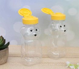 12pcs 240ml Plastic Squeeze Condiment Bottles Bear Shape Honey Sauce Mustard Jam Dispenser 2106264168495