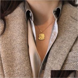 Charms New Simple 100% Pure 925 Sterling Sier Geometric Square Pendant Necklaces For Women Men Fine Jewelry Drop Delivery Findings Com Dhqta