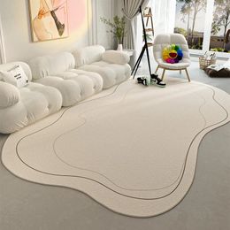 Carpets Solid Color Carpet Living Room Decoration Modern Irregular Shape Floor Mat Fluffy Plush Thicken Bedroom Decor Home Rug Custom 231207