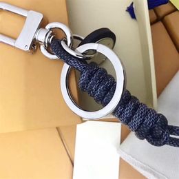 Designer Braid Rope Keychain Black PU Leather Car Key Chain Rings Accessories Fashion Keychains Buckle Hanging Decoration for Bag 204V