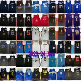 Kyrie Irving Jersey New Basketball 0 Tyrese Haliburton Jalen Green Damian Lillard Bennedict Mathurin Carmelo Anthony Edwards LaMelo Ball De'Aaron Fox Chet Holmgren