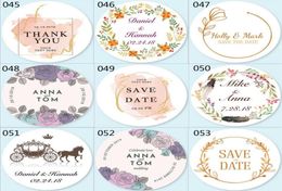 100ps Custom Sticker Customised Wedding Stickers Invitations Seals Candy Favours Gift Boxes Labels On White Adhesive 210610246J4095337