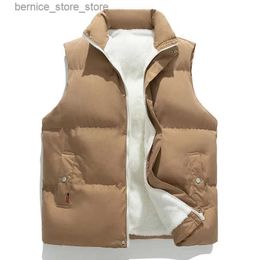 Men's Vests Winter Vests Men Fleece Warm Sleeveless Jacket Casual Couple Models Thick Fashion Collar Zipper Vest Jackets Thickened and Warm Q231208