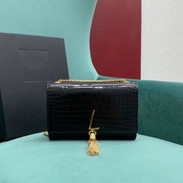 Designer Small Tassel bag 20CM 10A Mirror quality Crocodile leather Chain Bag Crossbody Bags Luxury Envelope Bag With Box Y006C