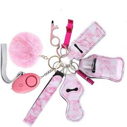 Safety Self Defense Keychain Set for Women Girl Personal Alarm Mini Product Multi Genshin Impact Accessories Emo Christmas Gift H1226o