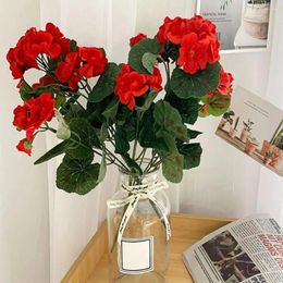 Decorative Flowers 2Pcs Artificial Begonias Flower With Stem Wedding Po Props Realistic Faux Red Home Decoration Mariages