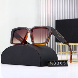 mens sunglasses designer hexagonal double bridge fashion UV glass lenses with leather case 3305 Sun Glasses For Man Woman 9 Color Optional Triangular signature