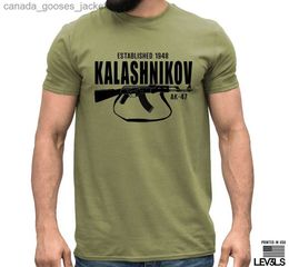 Men's T-Shirts Classic Kalashnikov AK-47 Assault Rifle T-Shirt 100% Cotton O-Neck Summer Short Sle Casual Mens T-shirt Size S-3XL L231208