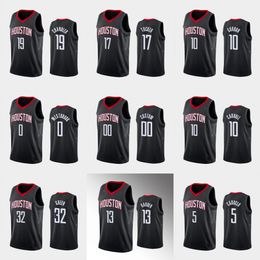 Maglia da uomo Houston''Rockets''James''Harden Russell Westbrook Austin Rivers Eric Gordon nera personalizzata