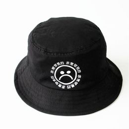 Whole- Do not fade cotton Breathable black print hip hop cap sad boys panama bucket hats men bob boonie fishing h238D