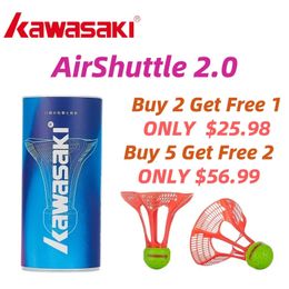 Badminton Shuttlecocks Kwasaki Original AirShuttle Outdoor Plastic Ball Nylon Shuttlecock 3pcsPack 231208