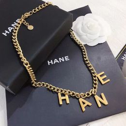 23ss Modedesigner-Halsketten aus 18 Karat vergoldetem Edelstahl mit Buchstaben-Anhänger, Statement-Halskette für Damen, Hochzeitsschmuck