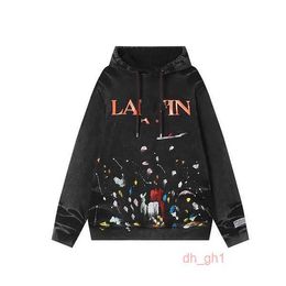 Lanvin Men's Hoodies Lanvins Hoodie Designer Palms Luxury Angels Lanvins Sweater Hoodie Mens and Womens Sweahirt Letter Printed Lanvin Hoodie 6 L78S