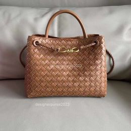 Bag Botte Venet Andiamo Tote Designer Lady Bags Woven 2024 Women's Leather One Shoulder Crossbody Handbag Trend 6yif