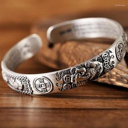 Bangle Thai Silver Wealth Transfer Pixiu Copper Coin Men's Bracelet With Dominant Male And Female Personality Heart Classic