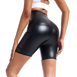 Women S High Waisted Skin Rubber Pants Corset Tangled Formed Suits With Pockets Tight