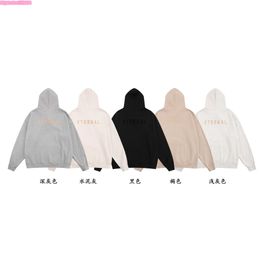 Zp18 2024 Men's and Women's Hoodies Fashion Designer Essentialhoodies Fears Autumn/winter New Double Line Flocked Letter Print Hooded Plush