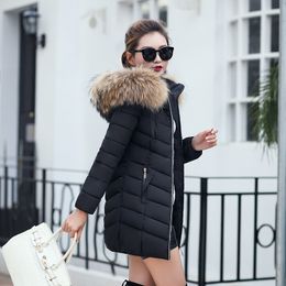 Women Designer Winter Jackets Coats Down Cotton Hooded Parkas Warm Outwear Faux Fur Collar Plus Size M-6XL Mid Long Coats Female Tops