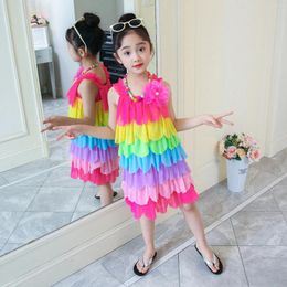 Girl Dresses Girls Toddler Kids Summer Sleeveless Sundress Casual Rainbows Custome Dance Party Dress 2t For