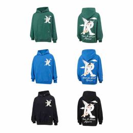 Men's Hoodies Sweatshirts Trendy Brand Representative Cloud Angel Letter r Printed Hoodie Sweater Men's and Women's High Street Coat