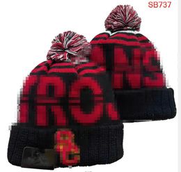 Alabama Crimson Tide Beanies Trojans Beanie North American College Team Side Patch Winter Wool Sport Knit Hat Skull Caps