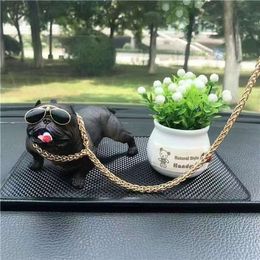 Brand Wholesale Car Decoration Bulldog Car Center Console Fashion Keychain Wallet Pendant Bag Dog Chain Car Interior Simulation Dog Luxury