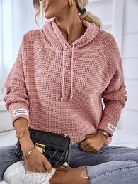 Women's Sweaters Fashion In Hoody Pullover Sweater Women Clothing Winter Tops Knitwear Patchwork Athleisure Pulls Femme 2023 Sale