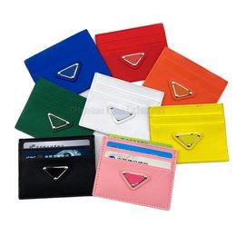 Designer Card pack Women's and Mens Re-Edition multicolor triangle card holder Purses wallets Luxurys vintage Leather wholesa272C