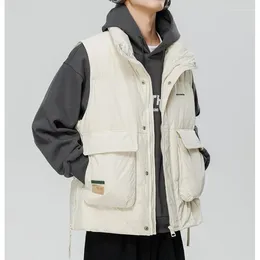 Men's Vests Autumn Winter Men White Duck Down Vest Casual Warm Sleeveless Coat Fashion Loose Solid Outdoor Windbreak Jacket Quality