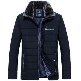 Mens Jackets Warm Jacket Winter Parka Fur Collar Windbreaker Cotton Padded Anorak Thick Black Coat Male Casual Autumn Fleece Men 231208