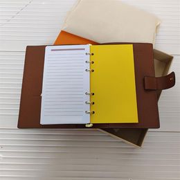 19CM 14CM Agenda Note BOOK Cover Genuine Leather Diary Leather with dustbag Invoice card Note books Fashion Style Gold ring Design256d