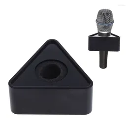 Microphones ABS Plastic Microphone Triangular Logo Flag Station Black/White Durable Drop