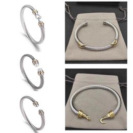 luxury bracelet cable bracelets DY pulsera designer Jewellery women men silver gold Pearl head X shaped cuff Bracelet david Y jewelrys ch Rnvg