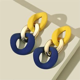 Charm Resin Acrylic Earrings For Women Trend Statement Earings Bohemian Jewelry Colorblock Wedding Party 231208