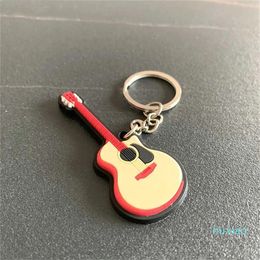 Keychains Lanyards Creative Guitar Keychain Fashion Musical Instruments Ornaments Accessory Keyring Bag Pendant For Men Women Gift