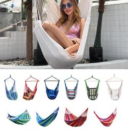 Hammock Chair Outdoor Garden Hammock Hanging Chair for Home Travel Camping Hiking Swing Canvas Stripe1755552