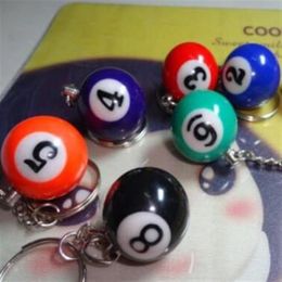 Fashion Snooker Table Ball Keychain Keyring Key Chain For Birthday Lucky Gift Mixed Colors2980