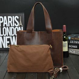 2023 Trendy New Men's Single Shoulder Crossbody Bag Korean Edition Mother and Child Bag Handheld Business Leisure Briefcase 231208