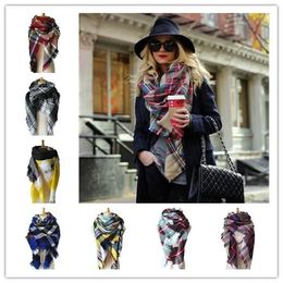 Winter Scarf Women Blanket Plaid Scarf Female Shawls And Scarves Warm Women Short Tassel Tippet 28 colors LL