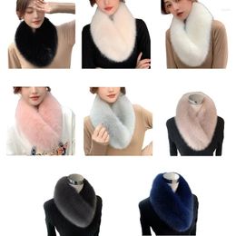 Scarves MXMB Plush Scarf With Invisible Fix Clip For Women Thicken Neck Warmer Female