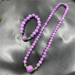 Strand Violet Jade Necklace Women's Clavicle Chain Purple Bracelet